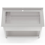 Optimize Your Kitchen Operations with our Stainless Steel Pot Wash Sink (1200mm) - Single Bowl, Designed for Commercial Use. This sink, crafted for durability, is perfect for the rigorous demands of restaurants, bars, and cafes. Front_view.