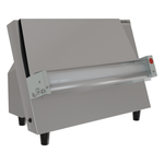 Optimize Your Dough Preparation with the Commercial 18" Horizontal Dough Roller. This specialized dough roller is designed for commercial bakeries, providing precision and efficiency in dough processing. Angle_view.