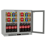 Commercial Stainless Steel Bar Fridge With 2 Hinged Doors 207L