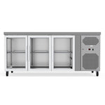 High-Capacity 403L Commercial Counter Fridge, Perfect For Busy Kitchens And Food Service Establishments. Spacious Interior With Adjustable Shelving To Accommodate Various Products.  Front Empty Image.