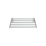 Borrelli commercial-grade 900mm stainless steel tube wall shelf with closed ends, front view, showcasing the sleek design and sturdy construction for kitchen storage solutions.