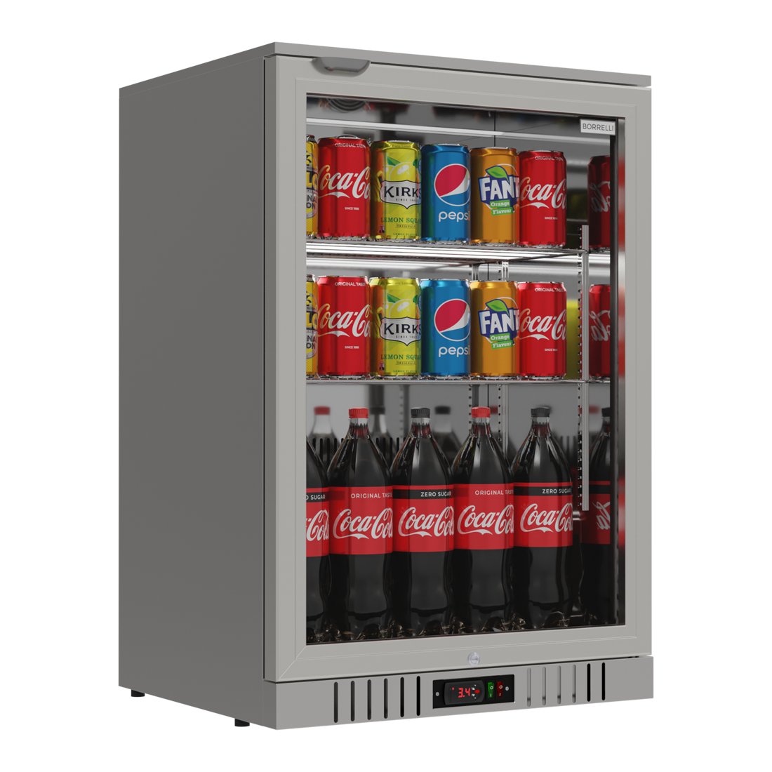 Commercial Deluxe Stainless Steel Bar Fridge With Hinged Door 133L