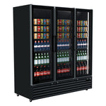 Commercial Upright Bar Fridge With 3 Hinged Glass Doors 1242L