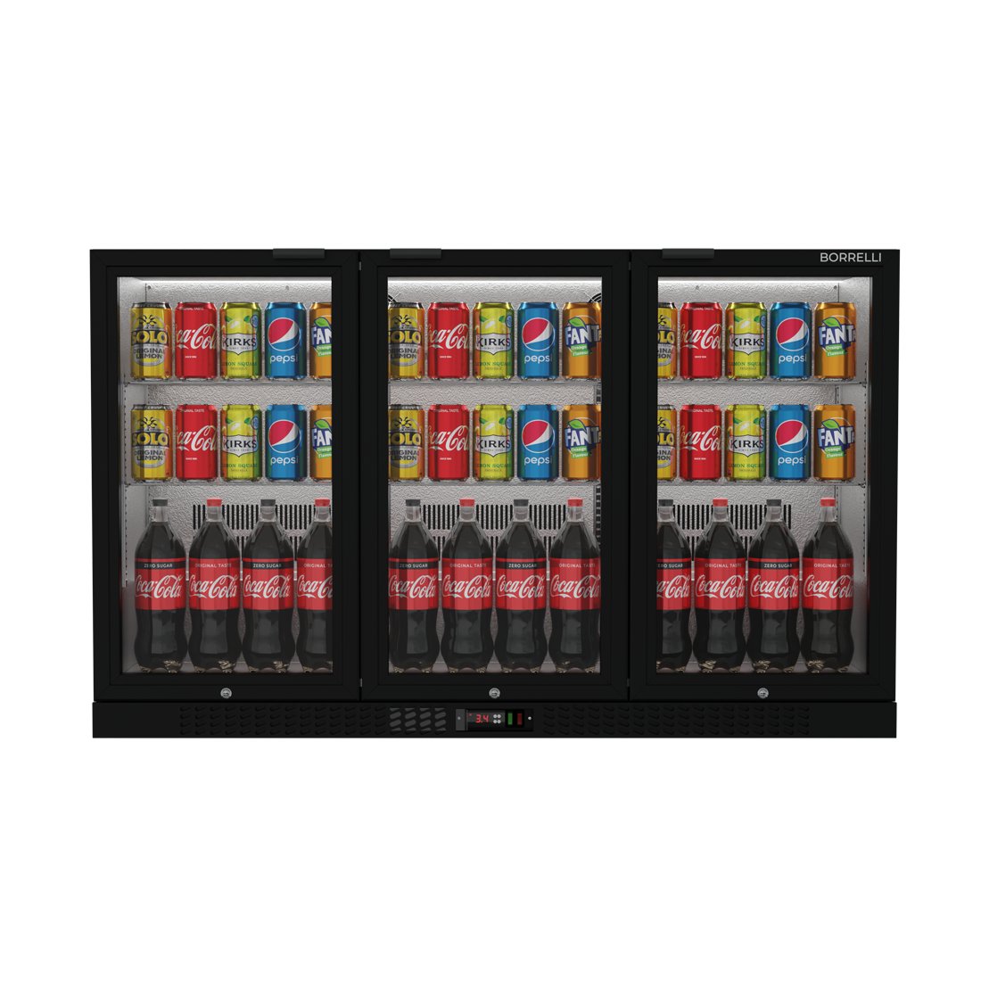 Commercial Undercounter Bar Fridge With 3 Hinged Doors 293L-Clearance