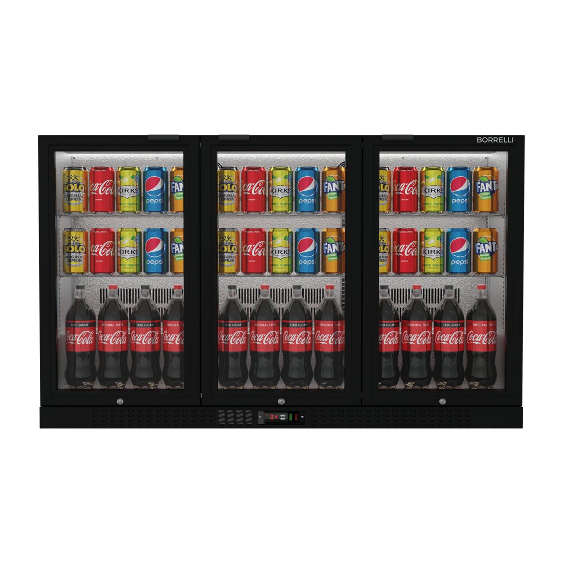 Commercial Bar Fridge With 3 Hinged Doors 324L