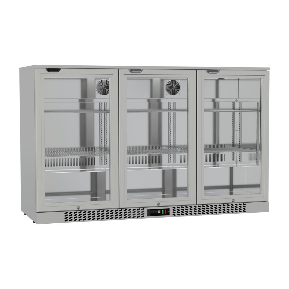 Commercial Deluxe Stainless Steel Bar Fridge With 3 Hinged Doors 324L