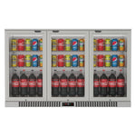 Commercial Stainless Steel Bar Fridge With 3 Hinged Doors 324L