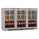 Commercial Stainless Steel Bar Fridge With 3 Hinged Doors 324L