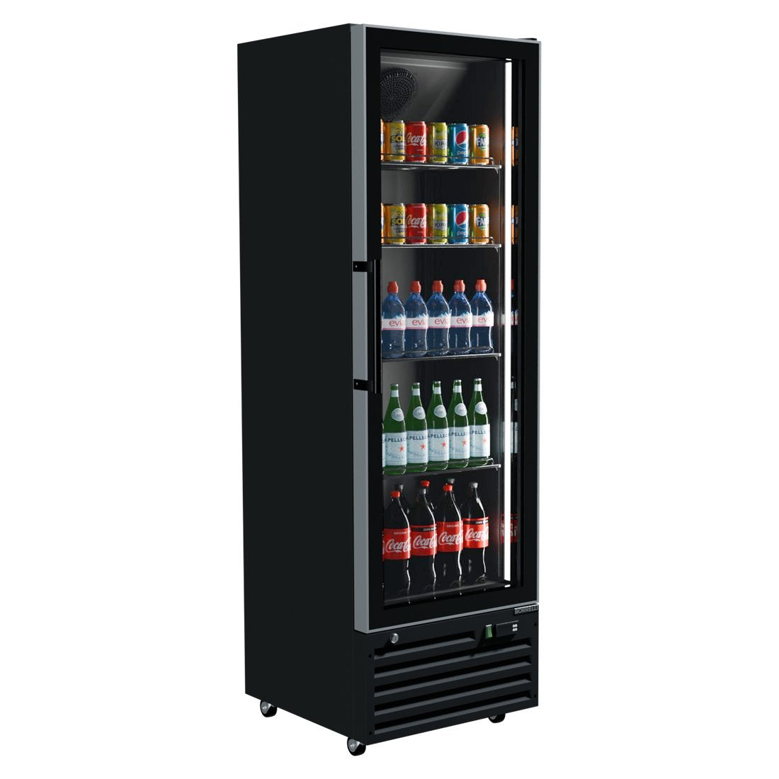 Commercial Upright Bar Fridge With Hinged Glass Door 299L