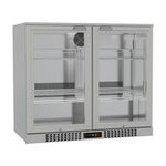 Commercial Deluxe Stainless Steel Bar Fridge With 2 Hinged Doors 207L