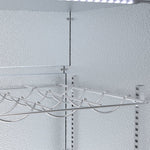 Interior view of Borrelli 320L undercounter bar fridge with empty wire wine racks and LED lighting, perfect for commercial bars.