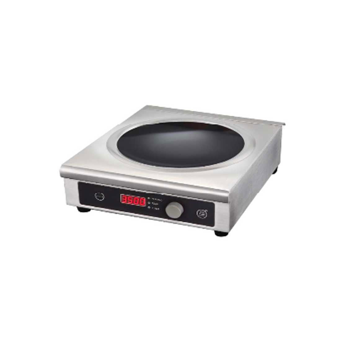 High-efficiency Borrelli 3500Watt induction hob with digital display and sleek stainless steel design for fast and safe cooking.