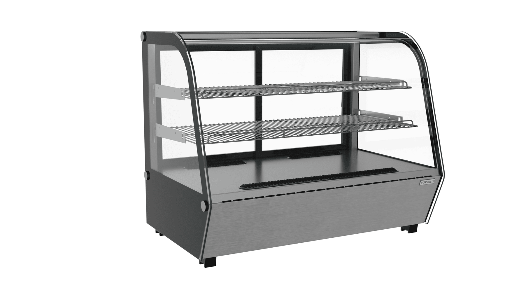 Convenient 160L Counter Top Refrigerated Food Display, Ideal for Cafes and Delis. Efficient Cooling System Maintains Food Freshness. Adjustable Shelves for Customised Product Display. Front Image.