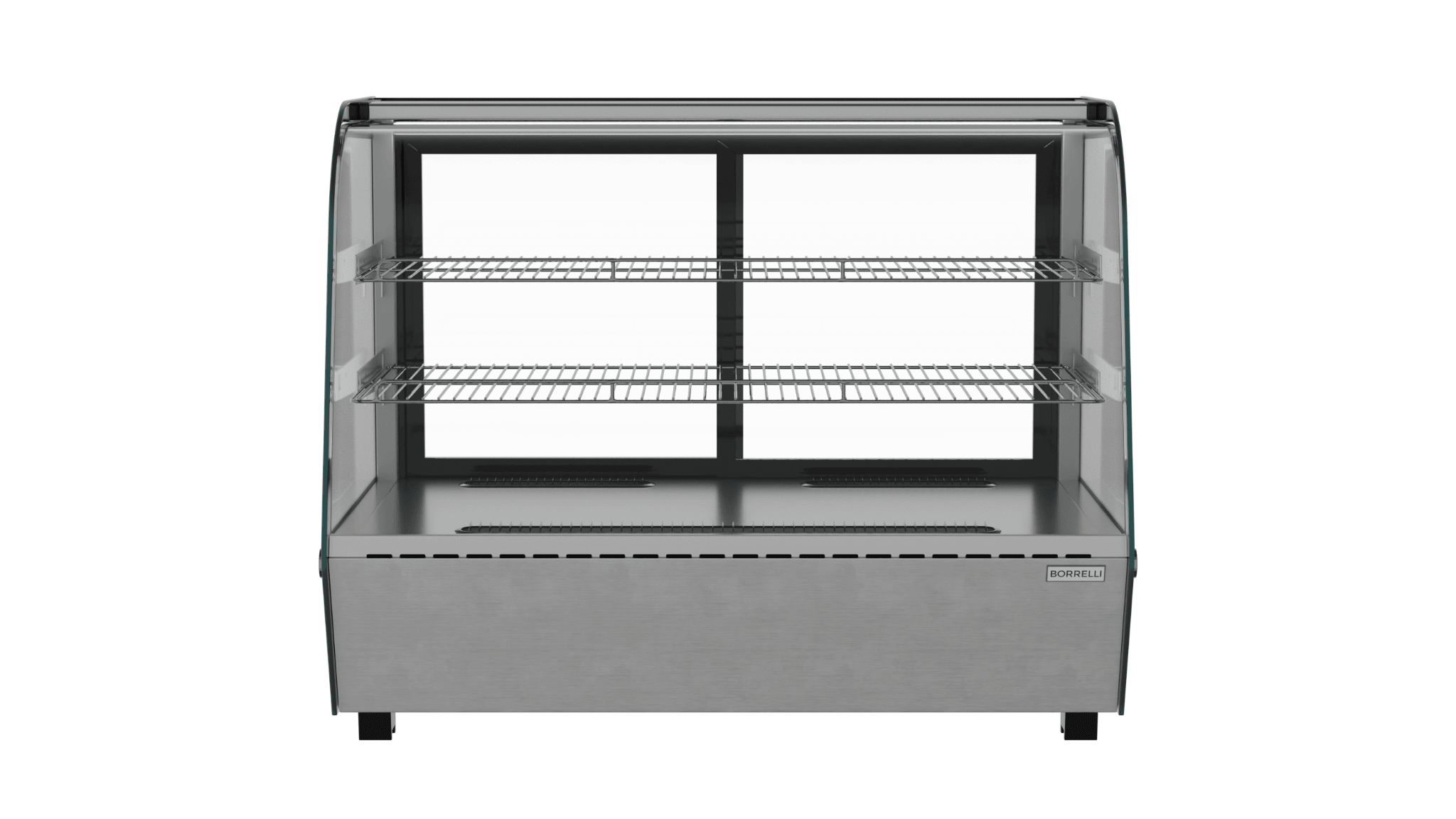 Convenient 160L Counter Top Refrigerated Food Display, Ideal for Cafes and Delis. Efficient Cooling System Maintains Food Freshness. Adjustable Shelves for Customised Product Display. Front Image.