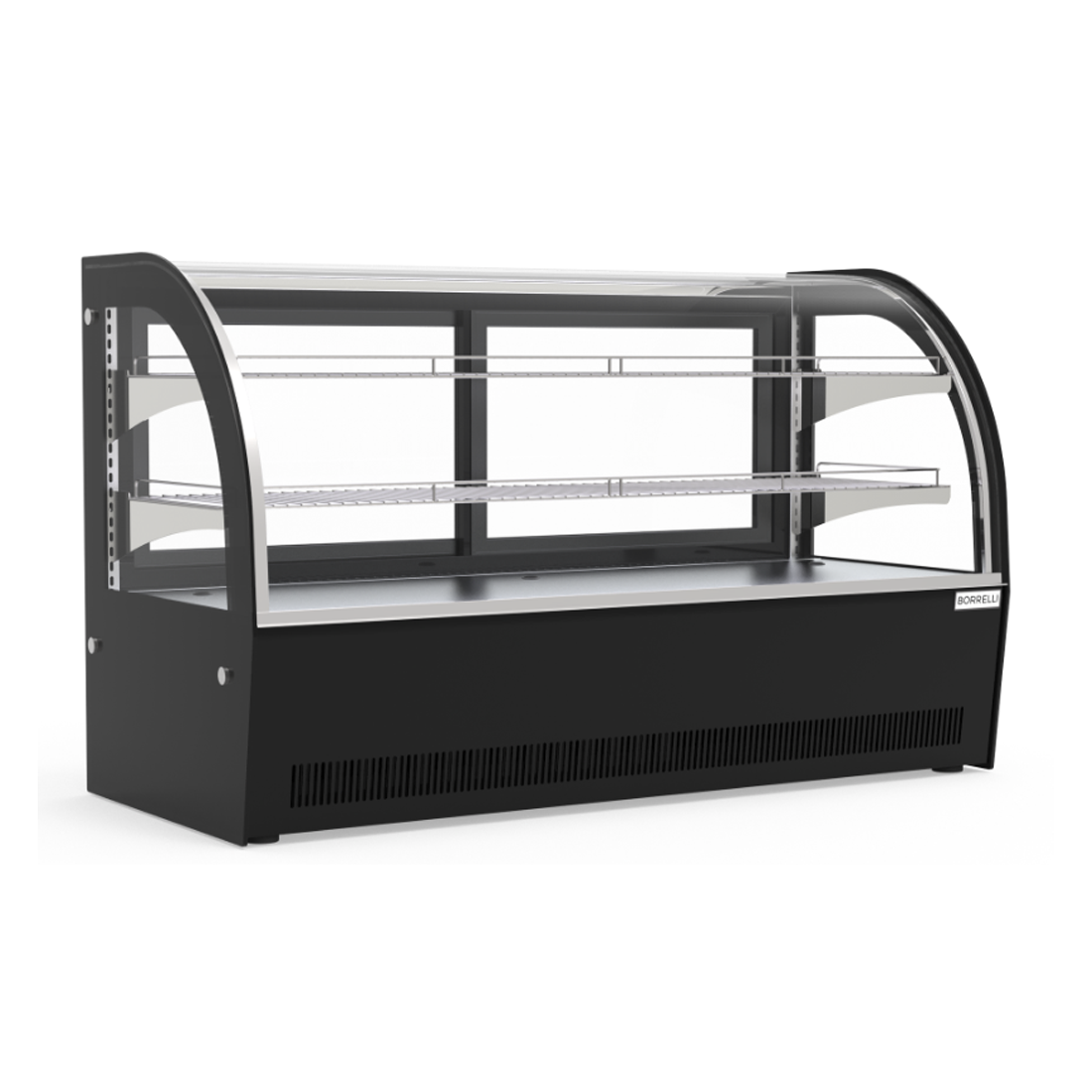 Borrelli 195Ltr Commercial Heated Countertop Display Merchandiser with Curved Glass