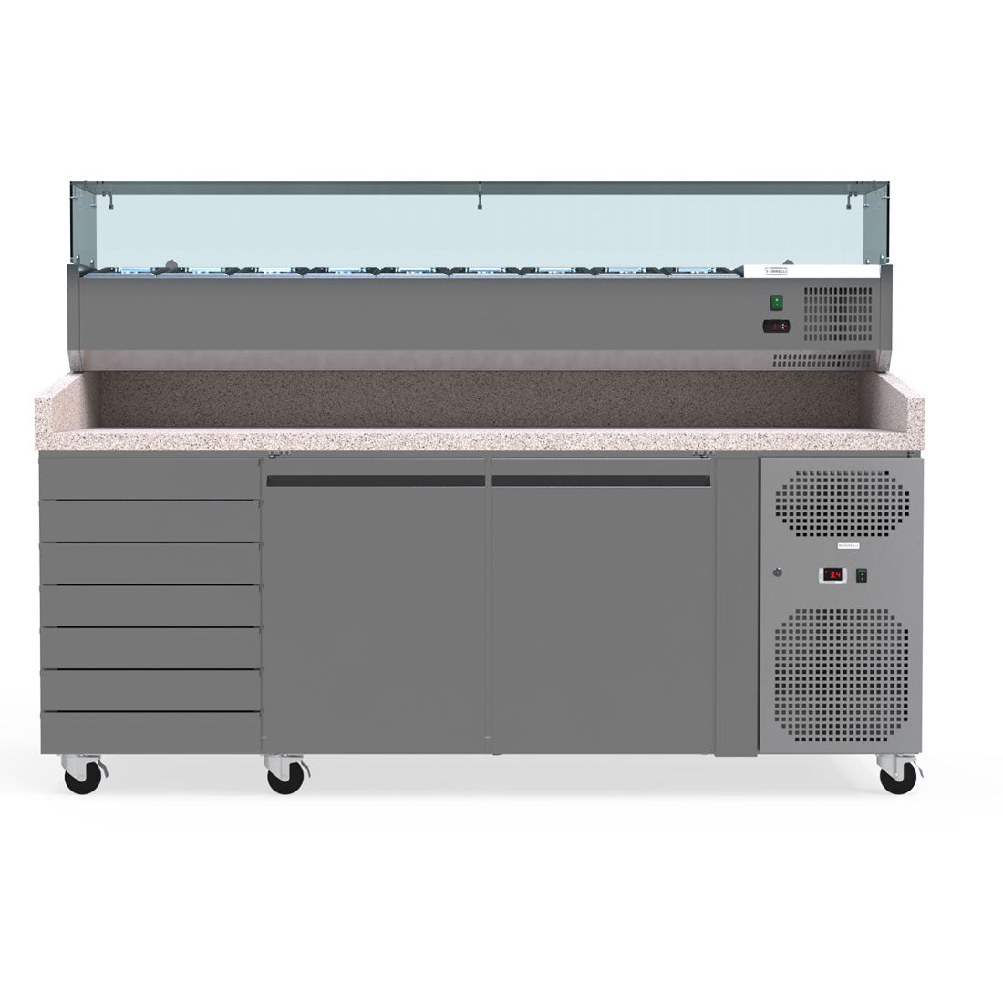 Commercial Granite Prep Fridge 428L with VRX Servery - PZ2610 Bundle