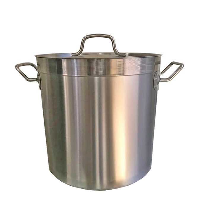 17L Stainless Steel Stock Pot, Essential for Cooking in Commercial Kitchens. Robust Construction for Durability and Reliability.  Front Image.