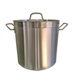 17L Stainless Steel Stock Pot, Essential for Cooking in Commercial Kitchens. Robust Construction for Durability and Reliability.  Front Image.