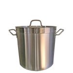 25L Stainless Steel Stock Pot, Essential for Cooking in Commercial Kitchens. Robust Construction for Durability and Reliability.  Front Image.