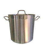 36L Stainless Steel Stock Pot, Essential for Cooking in Commercial Kitchens. Robust Construction for Durability and Reliability.  Front Image.