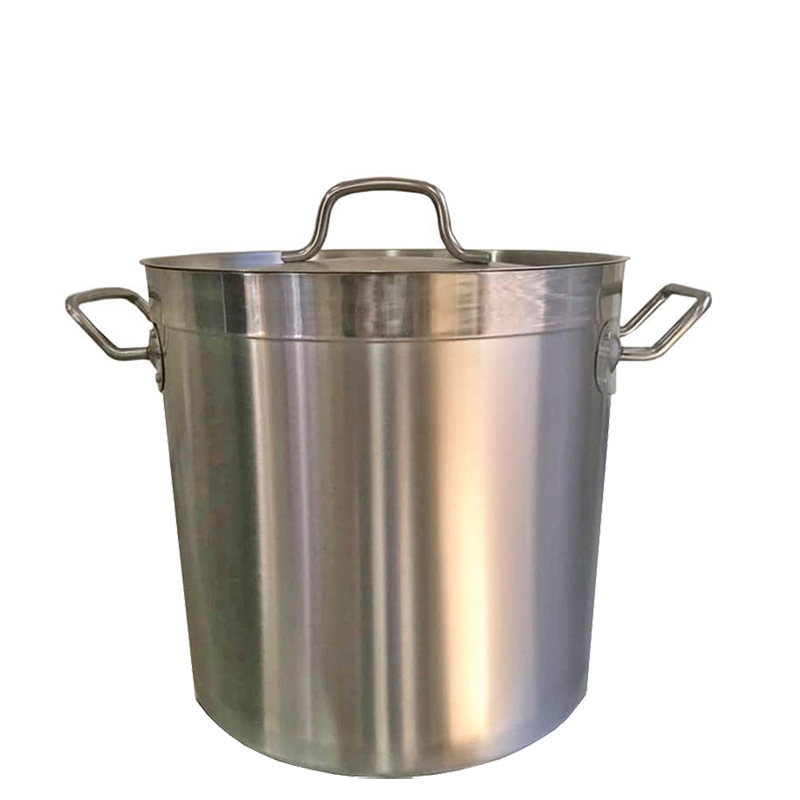 36L Stainless Steel Stock Pot, Essential for Cooking in Commercial Kitchens. Robust Construction for Durability and Reliability.  Front Image.