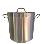 50L Stainless Steel Stock Pot, Essential for Cooking in Commercial Kitchens. Robust Construction for Durability and Reliability.  Front Image.