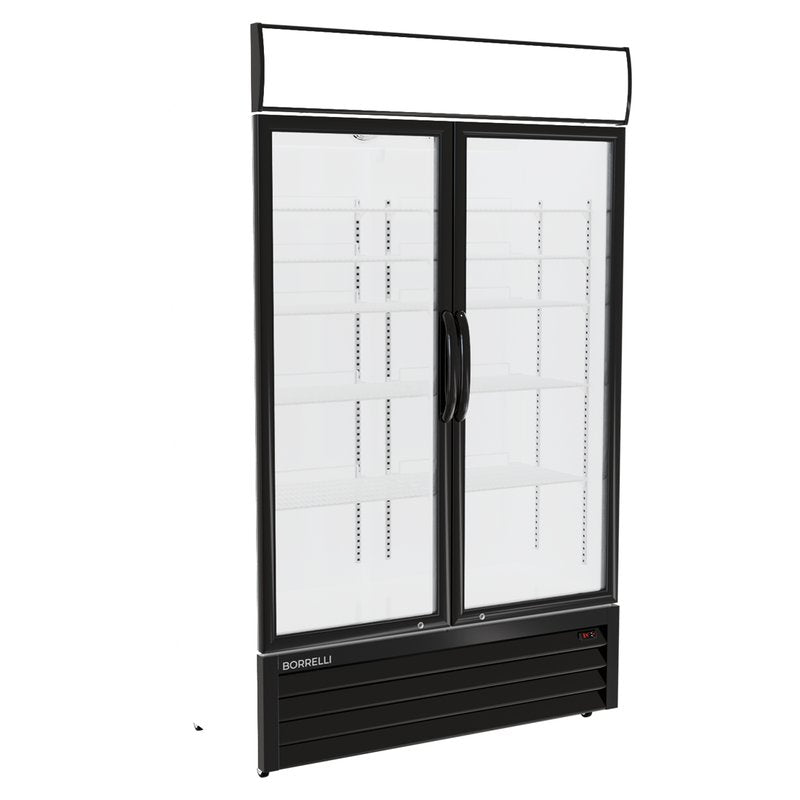 Commercial Display Fridge With 2 Hinged Glass Doors 879L