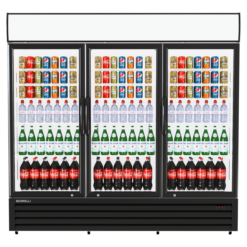 Commercial Display Fridge With 3 Hinged Glass Doors 1924L