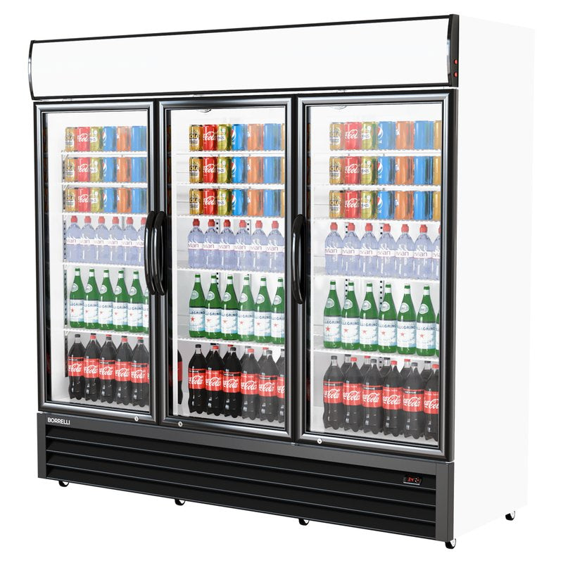 Commercial Display Fridge With 3 Hinged Glass Doors 1924L