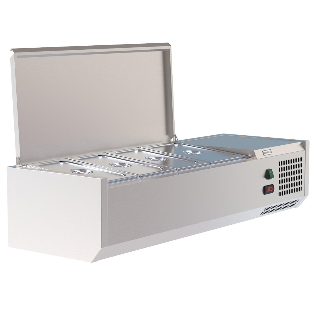 Borrelli VRX Servery 1200mm - Counter Top Prep Fridge with Stainless Steel Lid