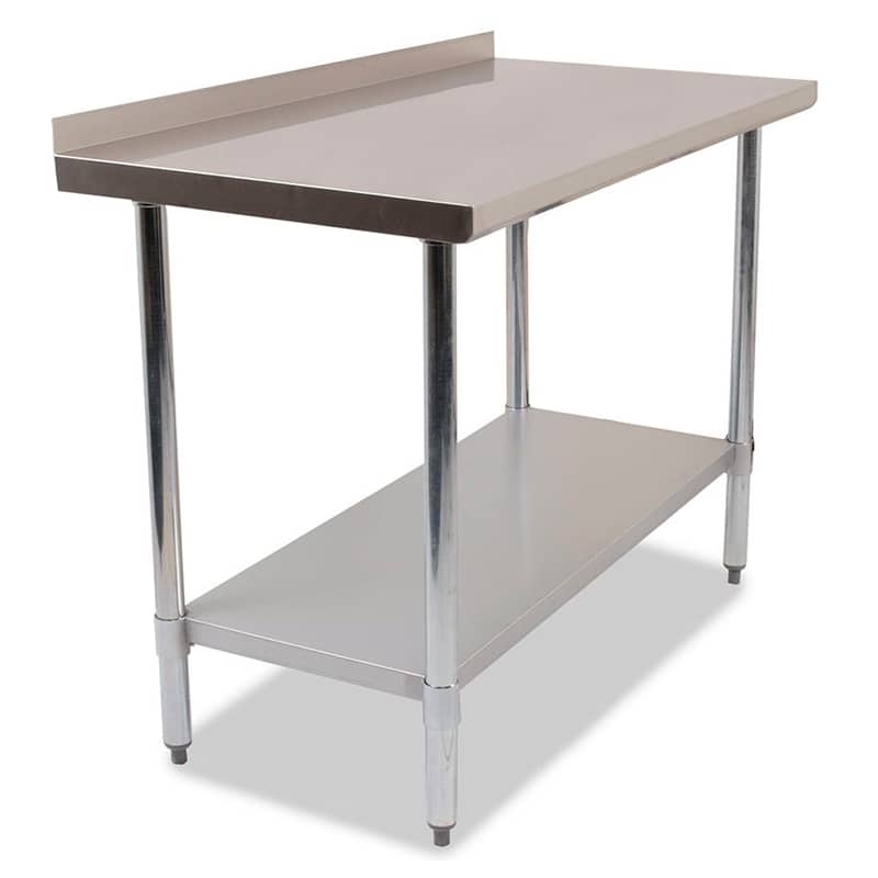 Durable 1500mm 201 Food Grade Stainless Steel Wall Table, Ideal for Commercial Kitchens. Robust Construction Ensures Longevity and Reliability. Front Image.