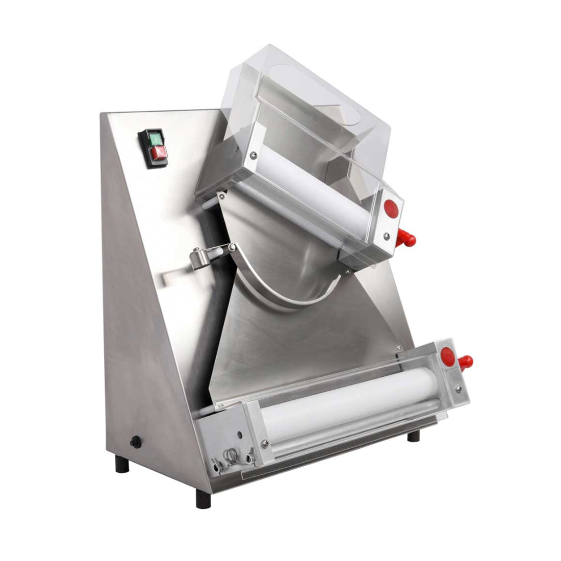 Borrelli 12-inch commercial dough roller in angled view, ideal for pizza and pastry preparation