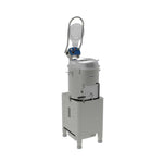Angled view of Borrelli 20kg potato peeler, emphasizing its efficient peeling capacity.