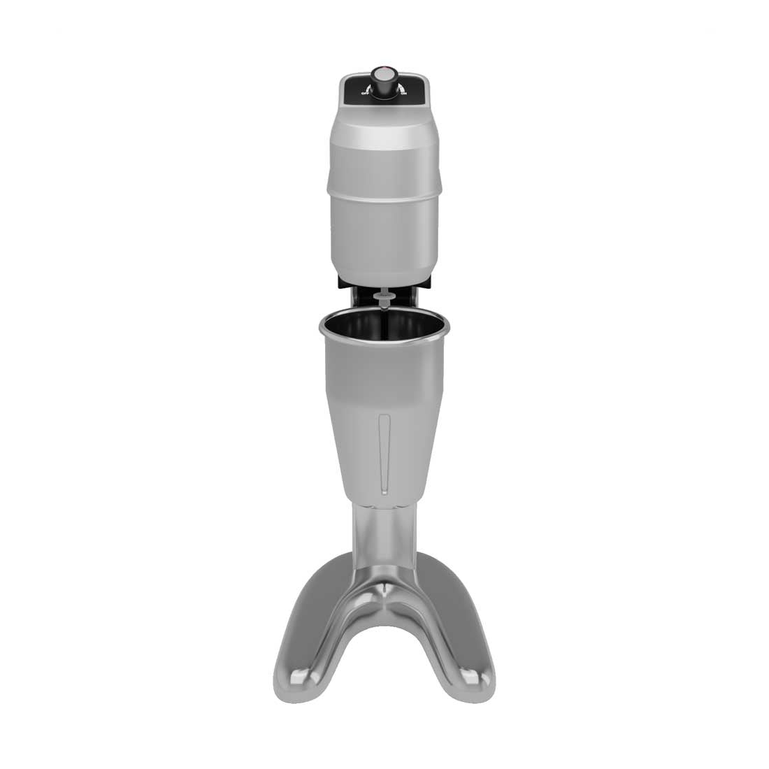 Front view of commercial grade single-head milkshake machine with easy operation
