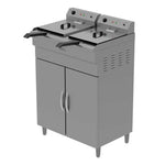 Robust Borrelli twin tank 14-litre fryer with side ventilation, designed for consistent performance in commercial frying applications.