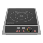 Durable and robust 2800 Watt induction hob by Borrelli, with a smooth, easy-to-clean surface, perfect for high-volume cooking environments.