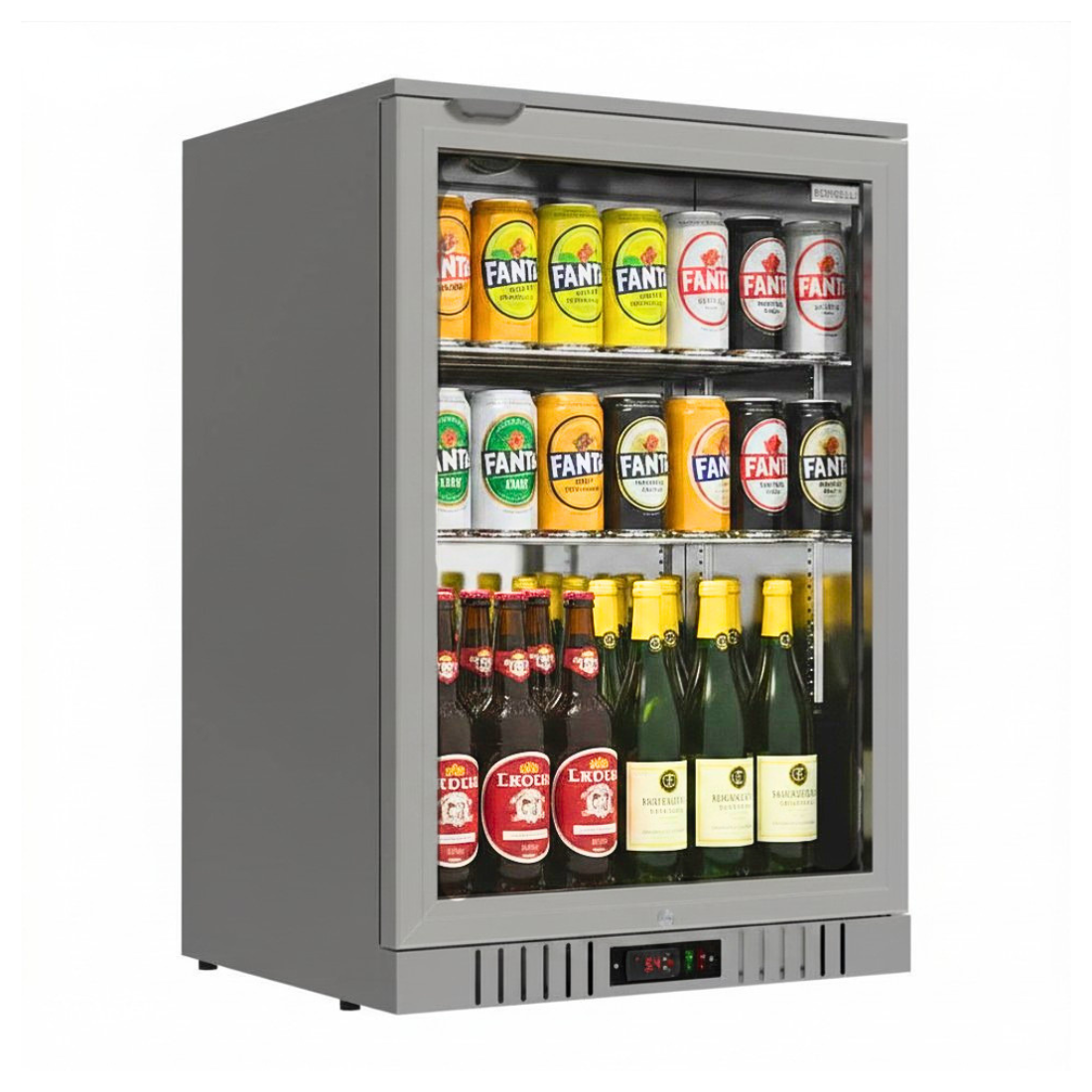 Commercial Deluxe Stainless Steel Bar Fridge With Hinged Door 133L