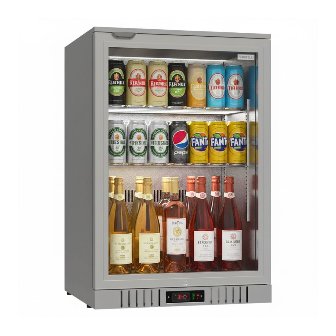 Commercial Stainless Steel Bar Fridge With Hinged Door 133L