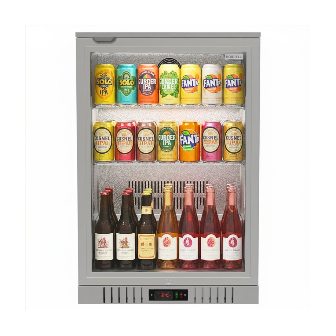 Commercial Stainless Steel Bar Fridge With Hinged Door 133L