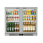 Commercial Deluxe Stainless Steel Bar Fridge With 2 Hinged Doors 207L