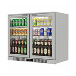 Commercial Stainless Steel Bar Fridge With 2 Hinged Doors 207L