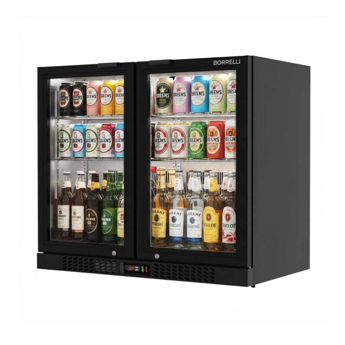 Commercial Undercounter Bar Fridge With 2 Hinged Doors 188L