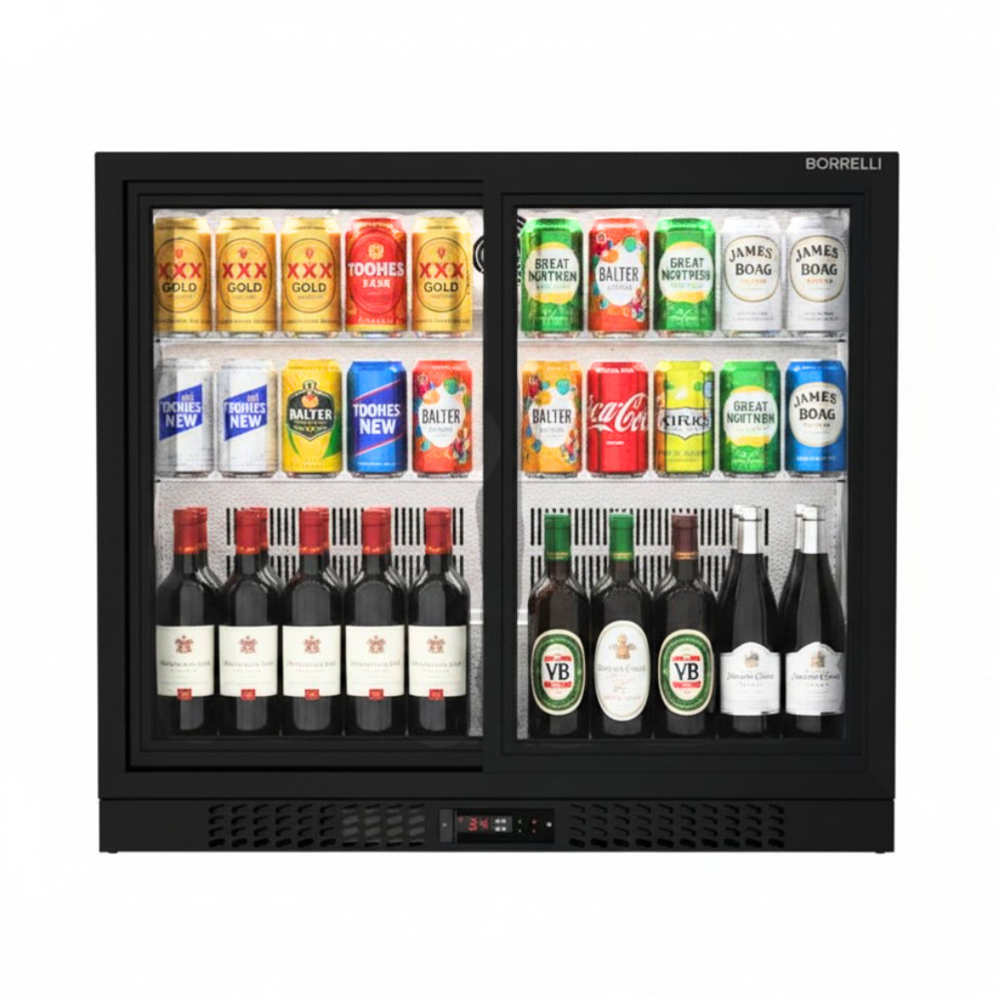 Commercial Bar Fridge With 2 Sliding Doors 207L
