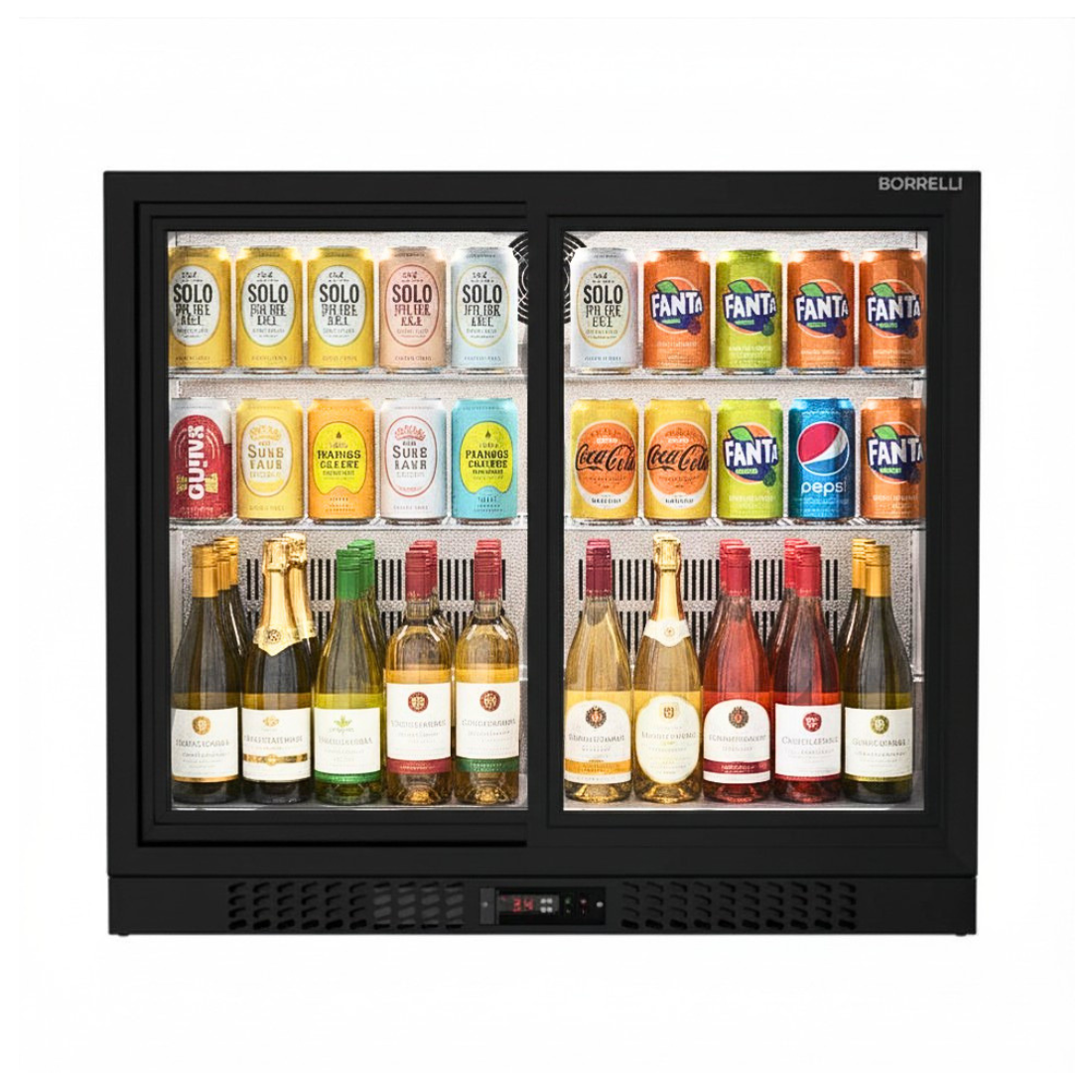 Commercial Undercounter Bar Fridge With 2 Sliding Doors 188L