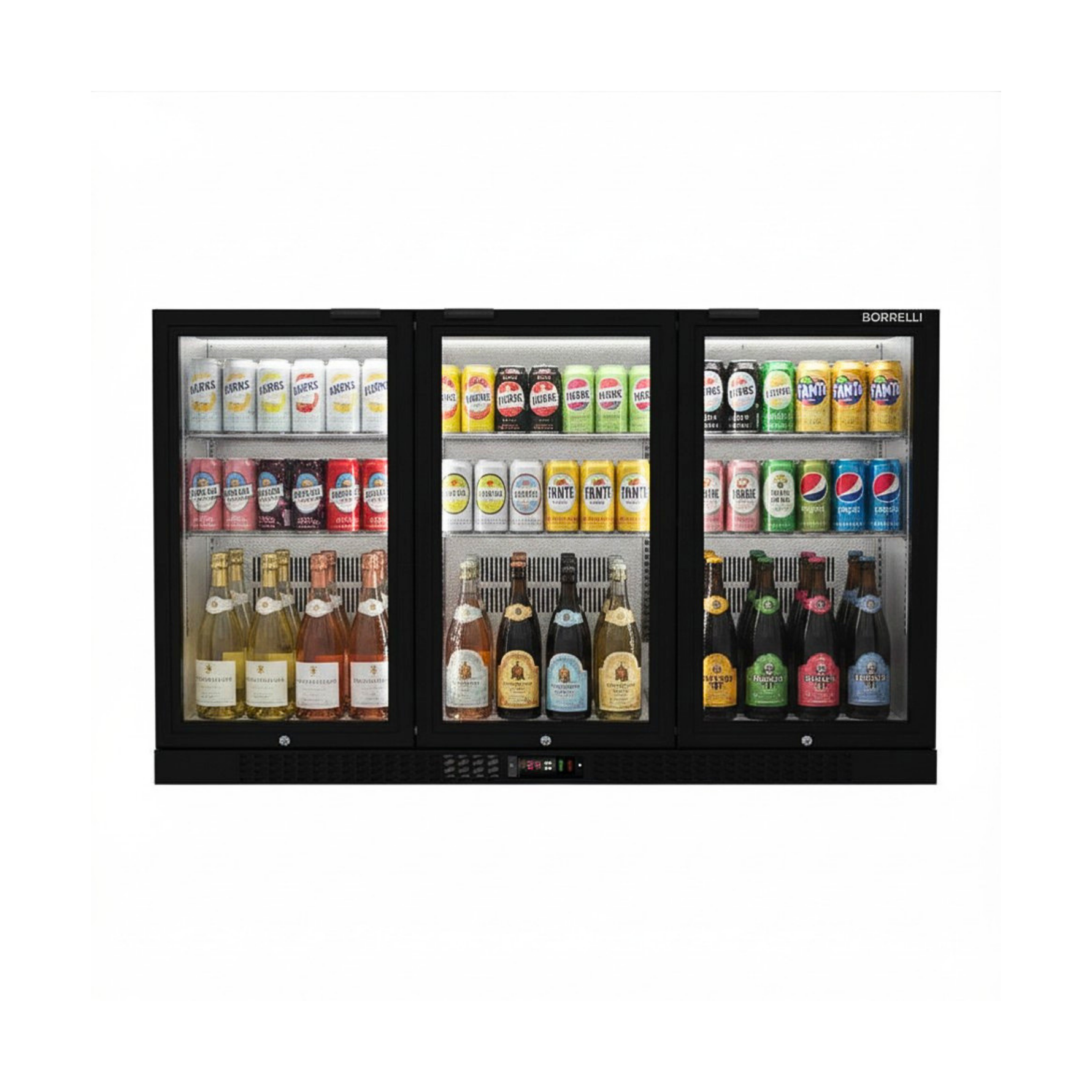 Commercial Bar Fridge With 3 Hinged Doors 324L