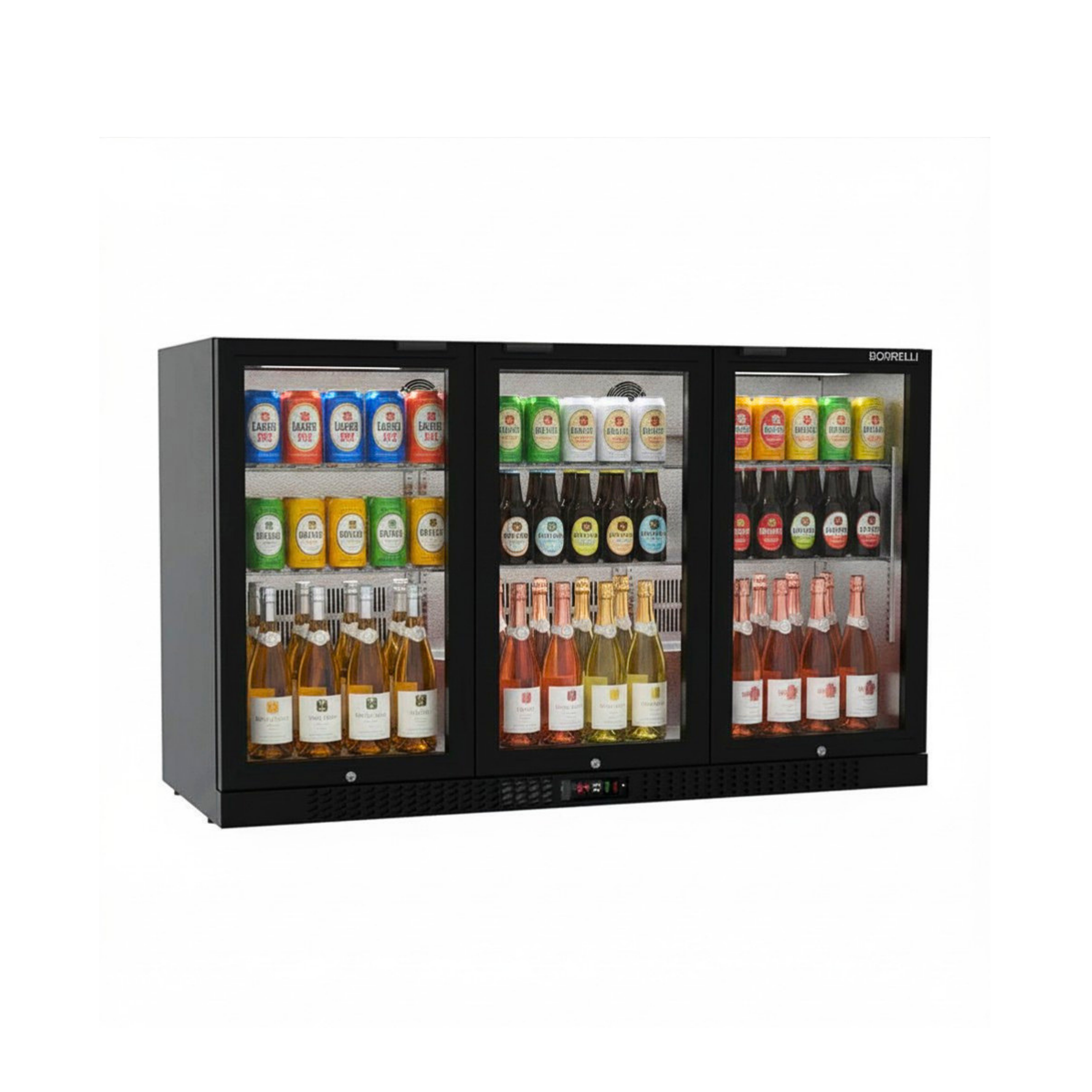 Commercial Bar Fridge With 3 Hinged Doors 324L