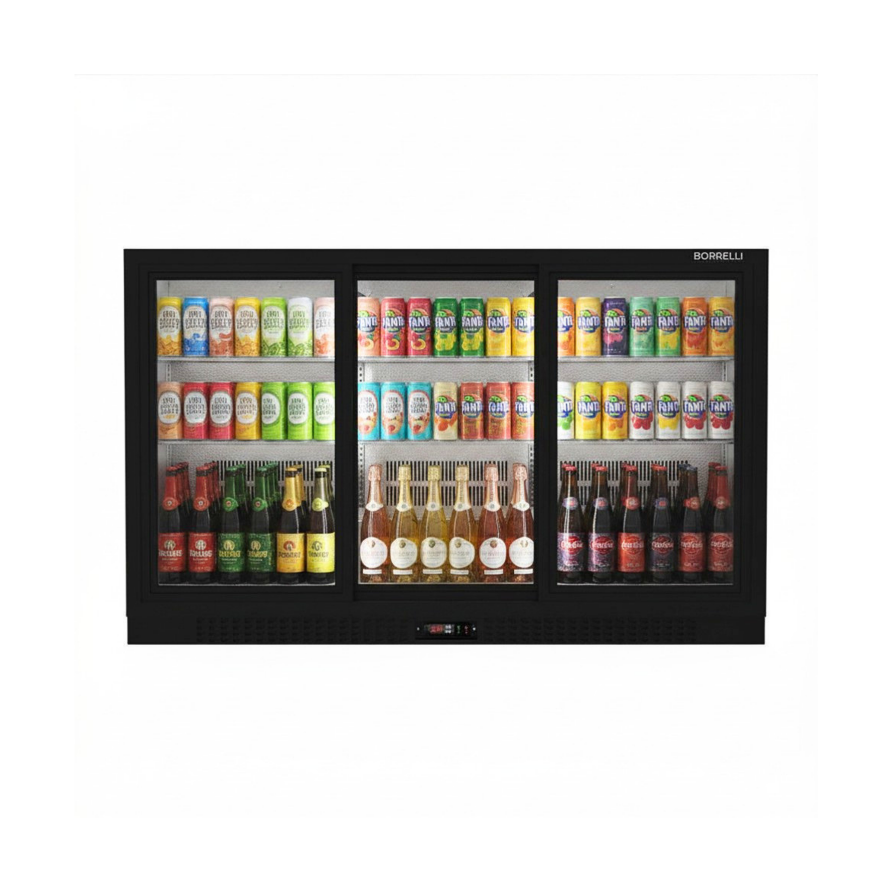 Commercial Undercounter Bar Fridge With 3 Sliding Doors 293L