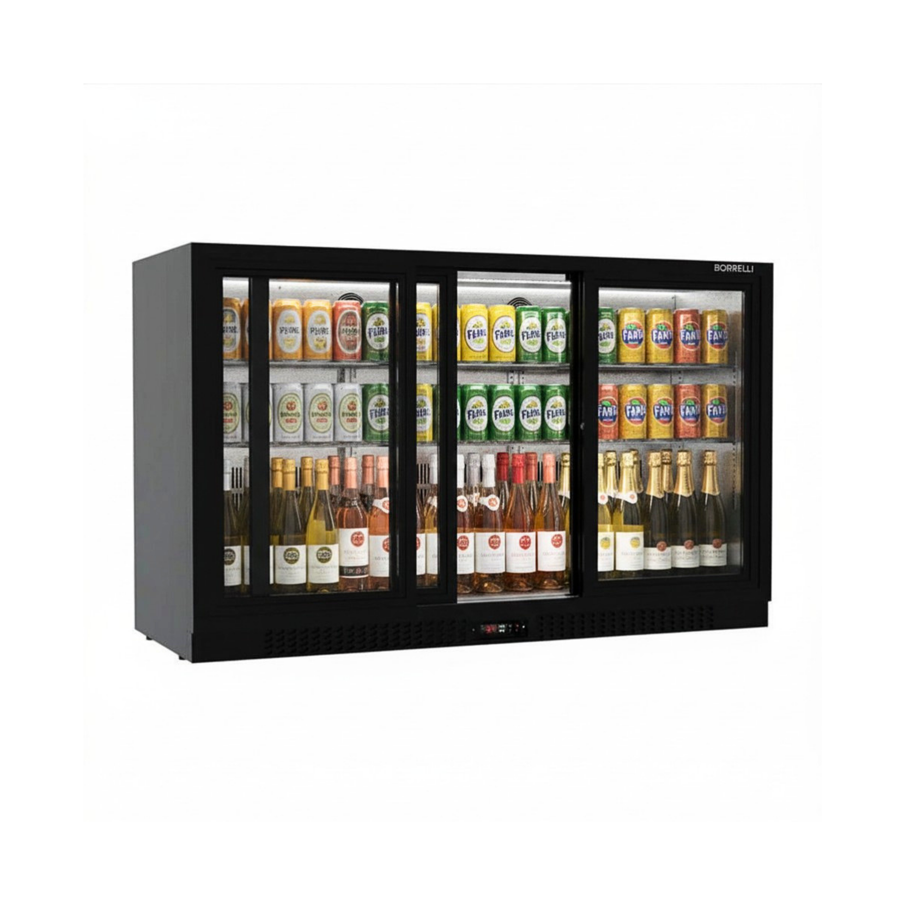 Commercial Undercounter Bar Fridge With 3 Sliding Doors 293L