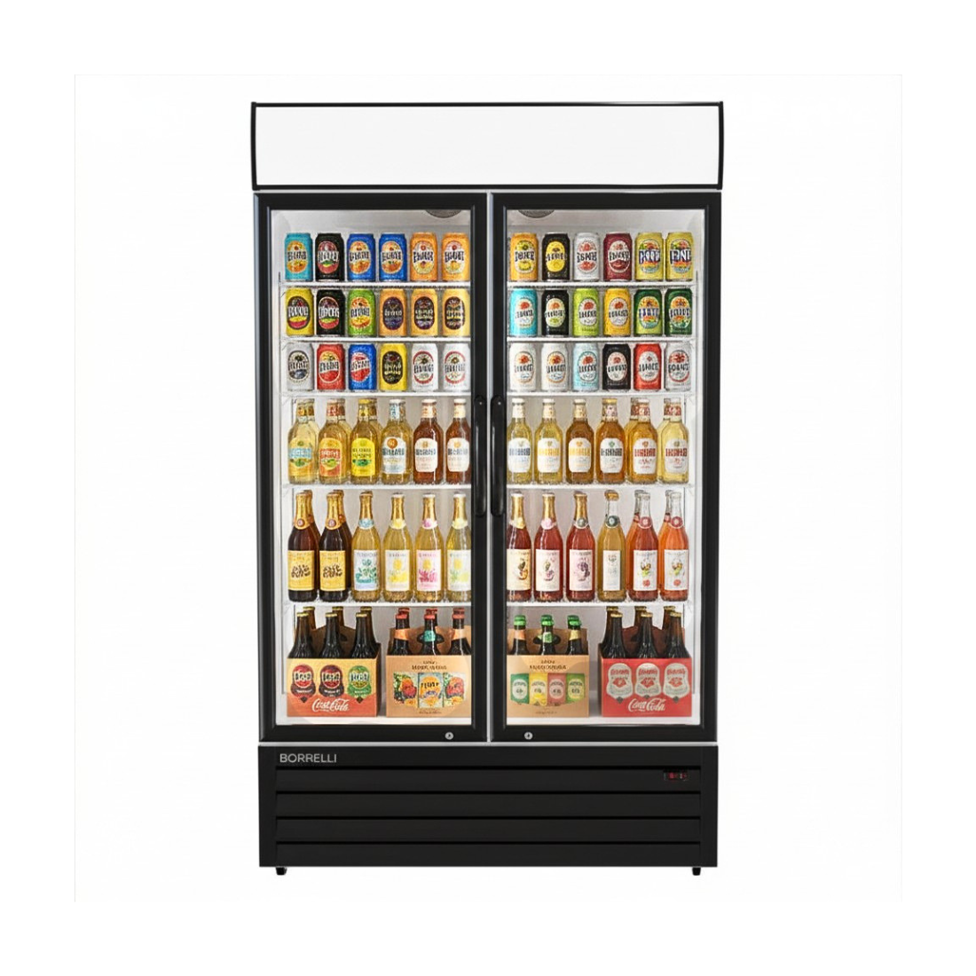 Commercial Display Fridge With 2 Hinged Glass Doors 879L