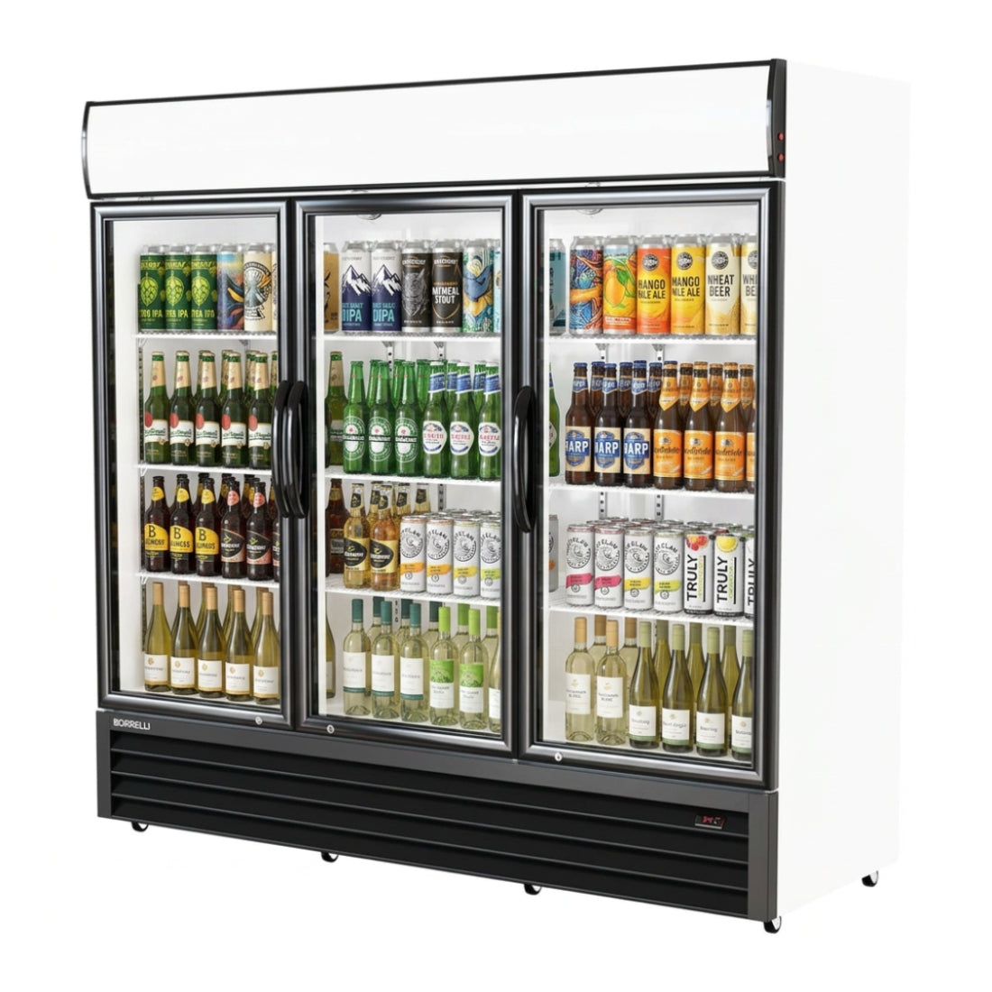 Commercial Display Fridge With 3 Hinged Glass Doors 1383L